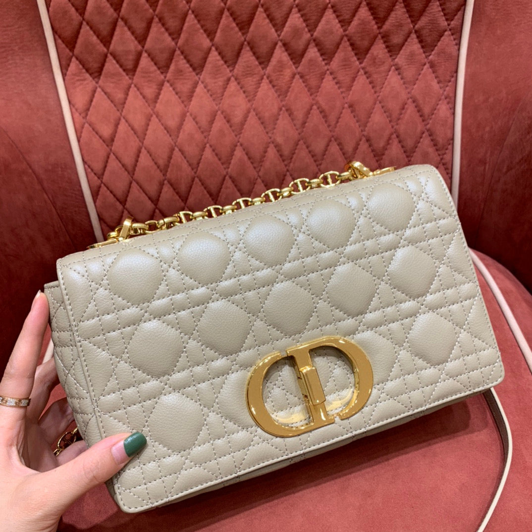 Dior Caro Bag Beige Calf Skin High Grade