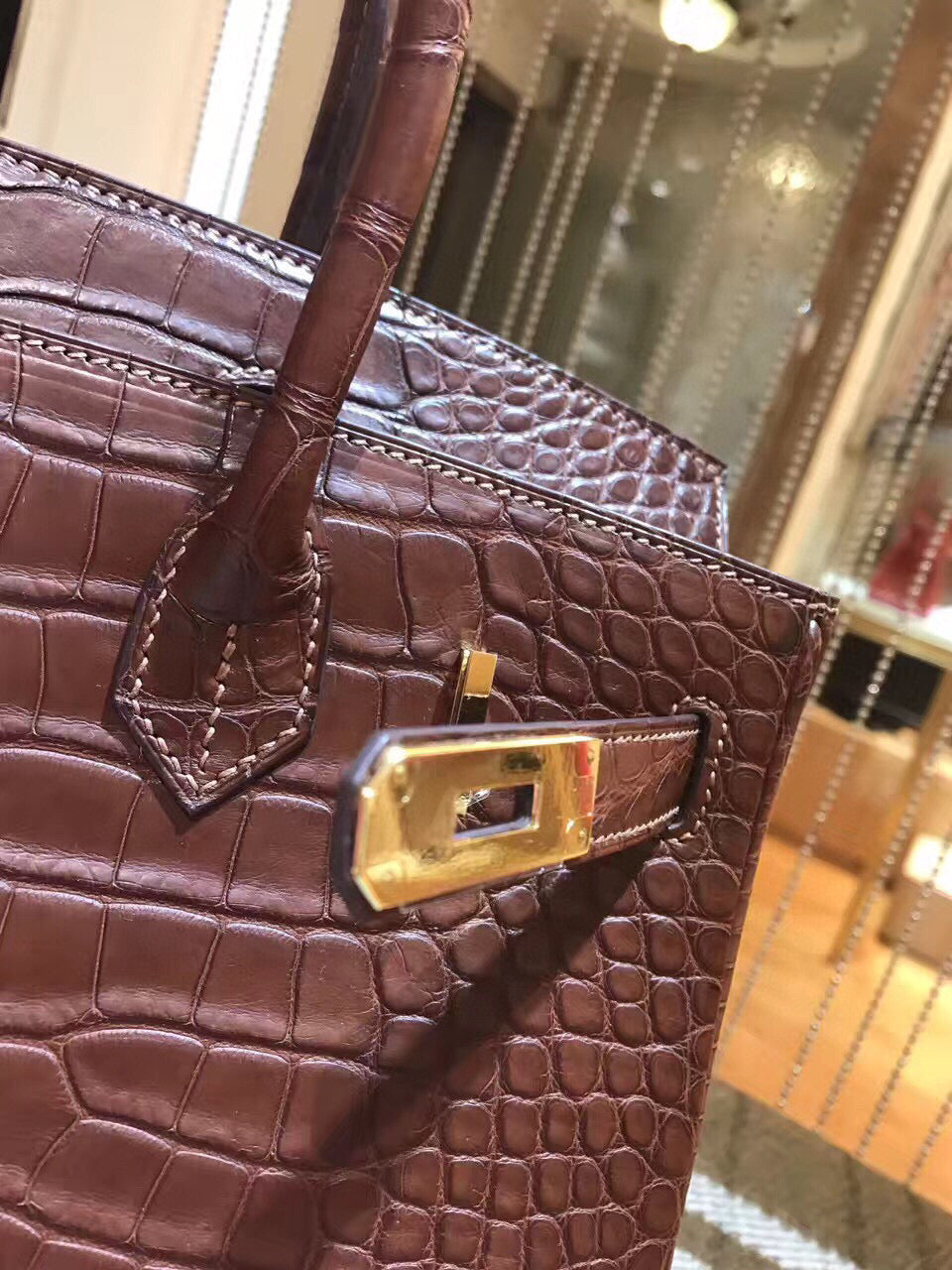 Hermes Birkin Crocodile Leather Brown