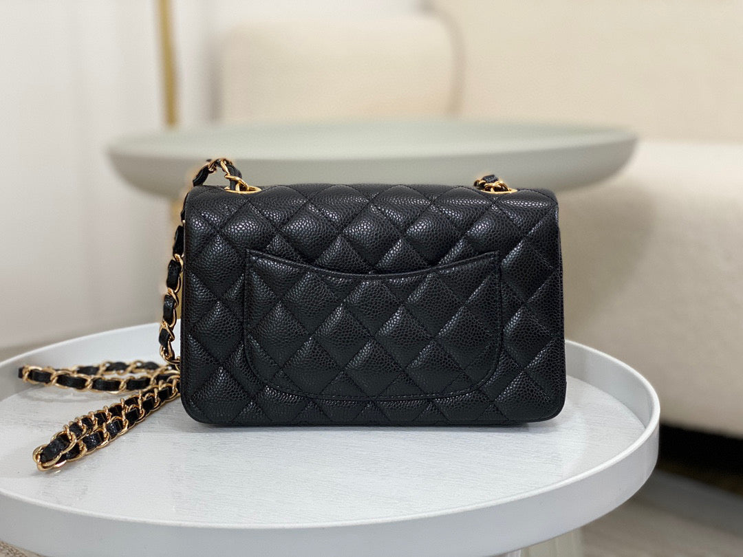 Chanel Classic Handbag Grained Calf Skin 20cm - High Grade