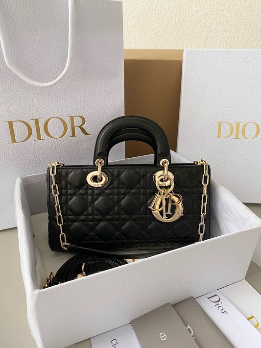 Dior Lady D-Joy Lamb Skin Medium Black Platinum Grade