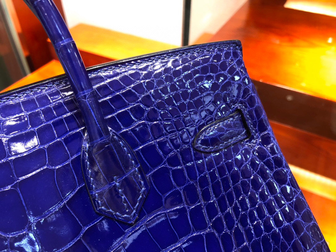 Hermes Birkin Crocodile Leather Electric Blue