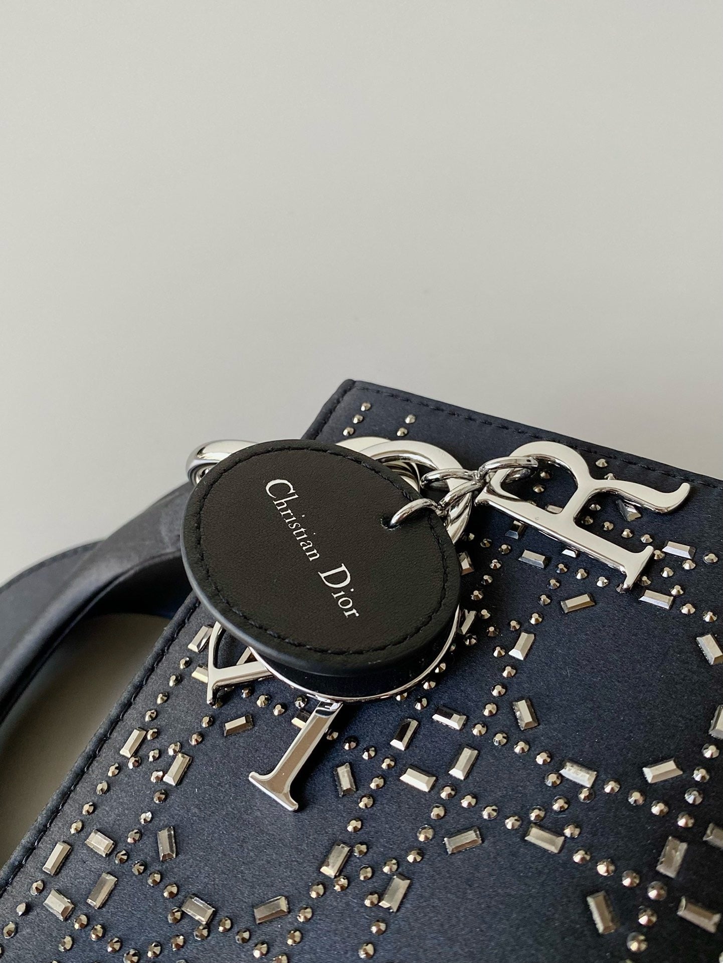 Black Rhinestone Cannage Satin lady dior