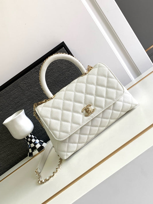 Chanel Coco Handle White Platinum