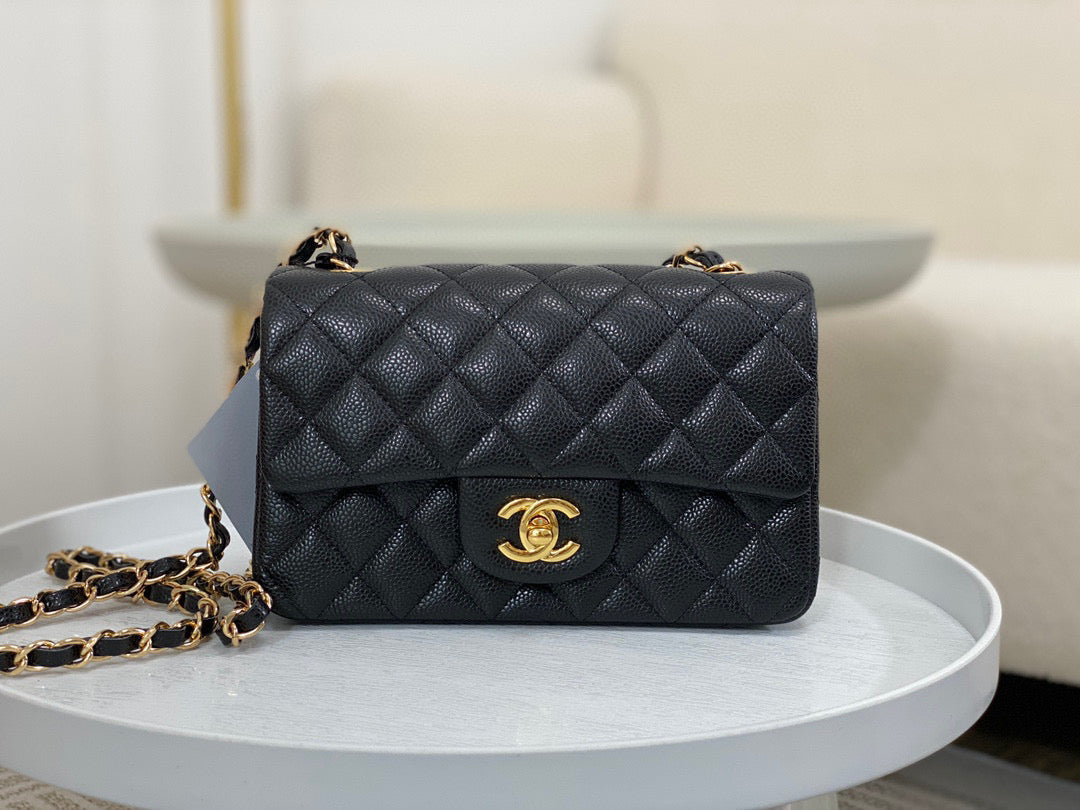 Chanel Classic Handbag Grained Calf Skin 20cm - High Grade