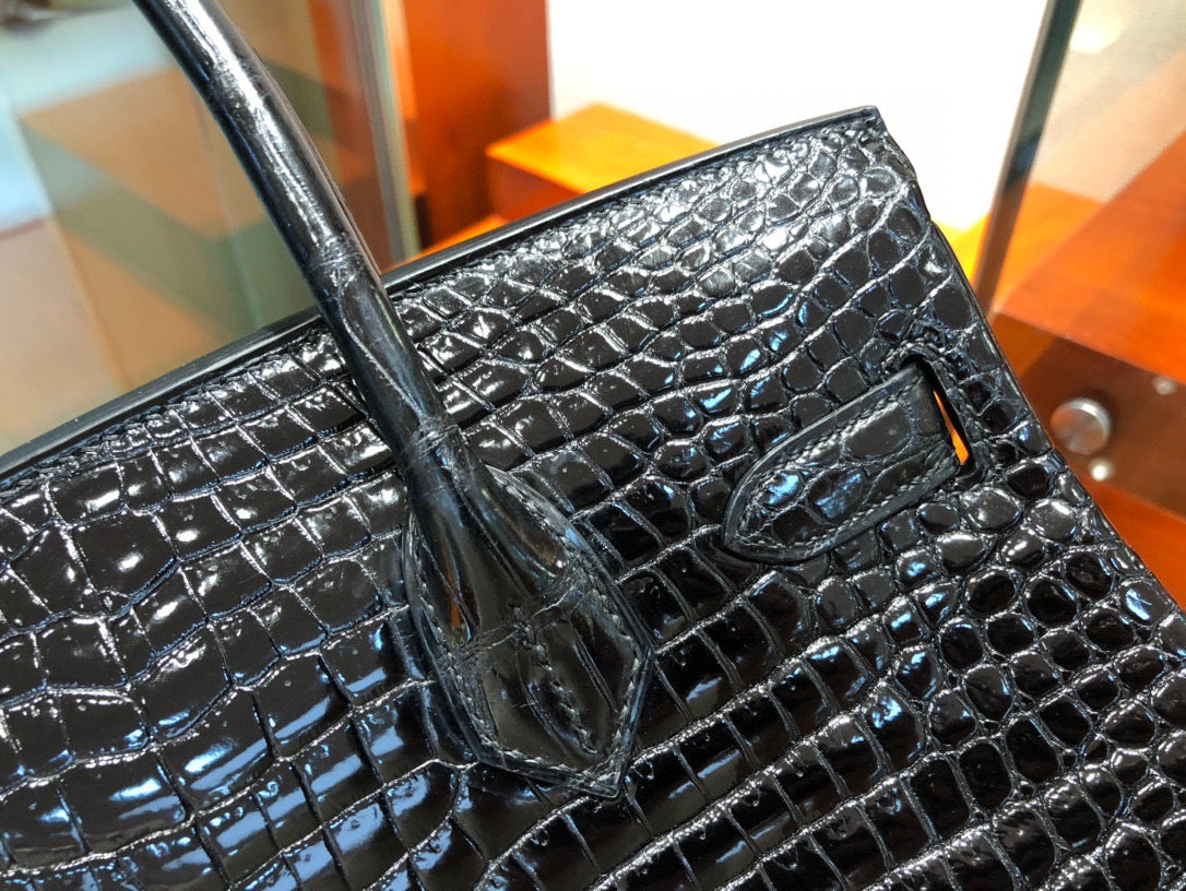 Hermes Birkin Crocodile Leather Black