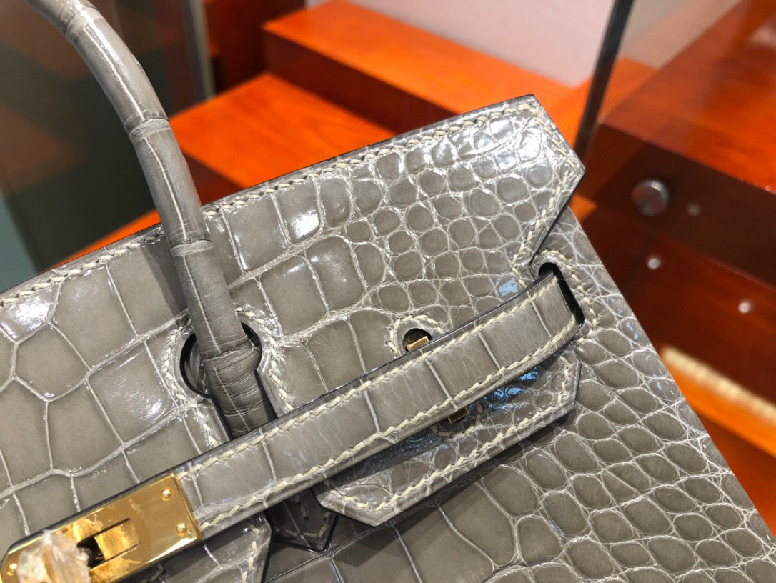 Hermes Birkin Crocodile Leather Grey