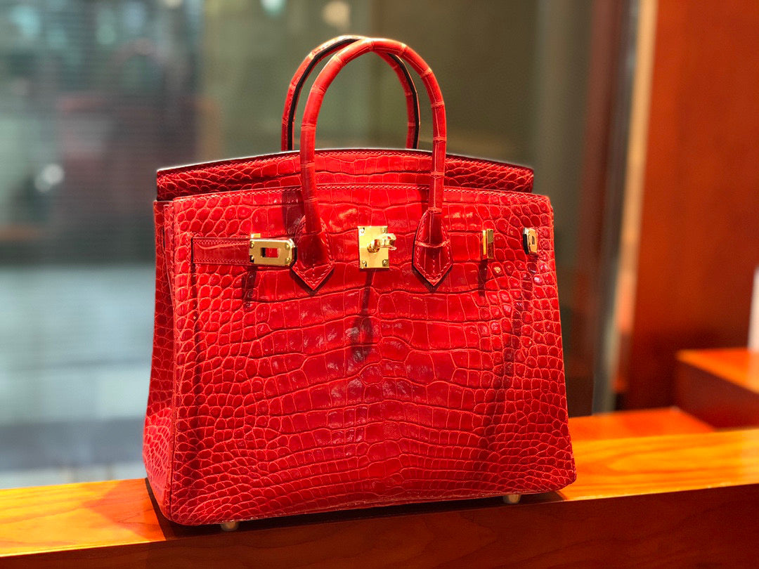 Hermes Birkin Crocodile Leather Red