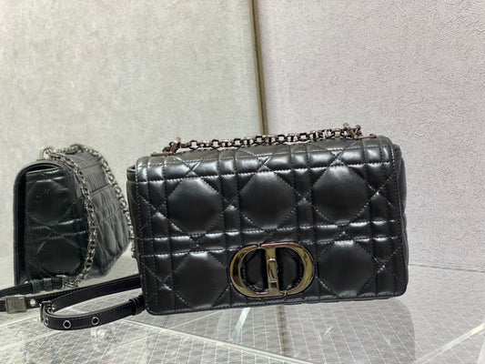 Dior Caro Bag Quilted Macrocannage Black High Grade