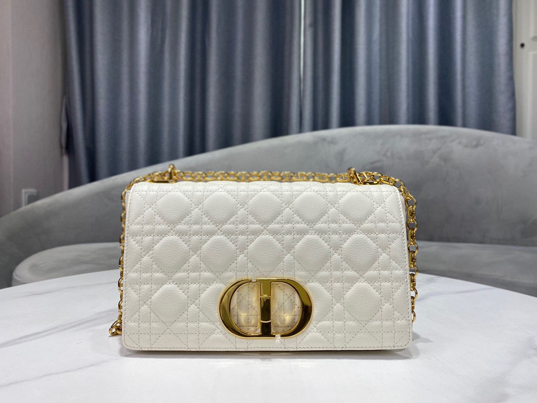 Dior Caro Bag White Ivory Calf Skin High Grade