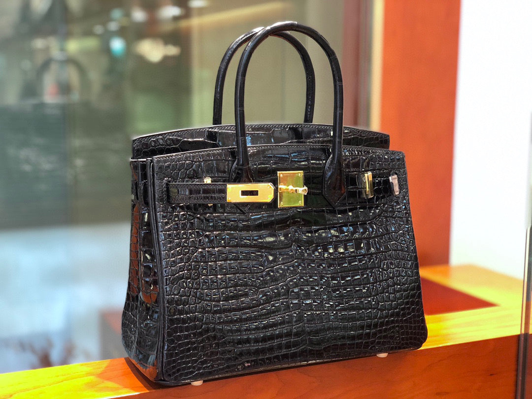 Hermes Birkin Crocodile Leather Black