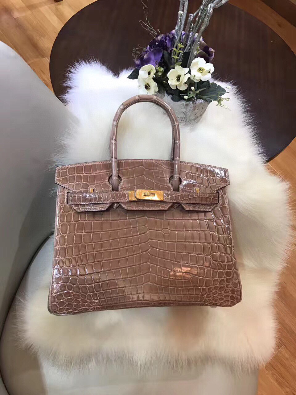 Hermes Birkin Crocodile Leather Brown