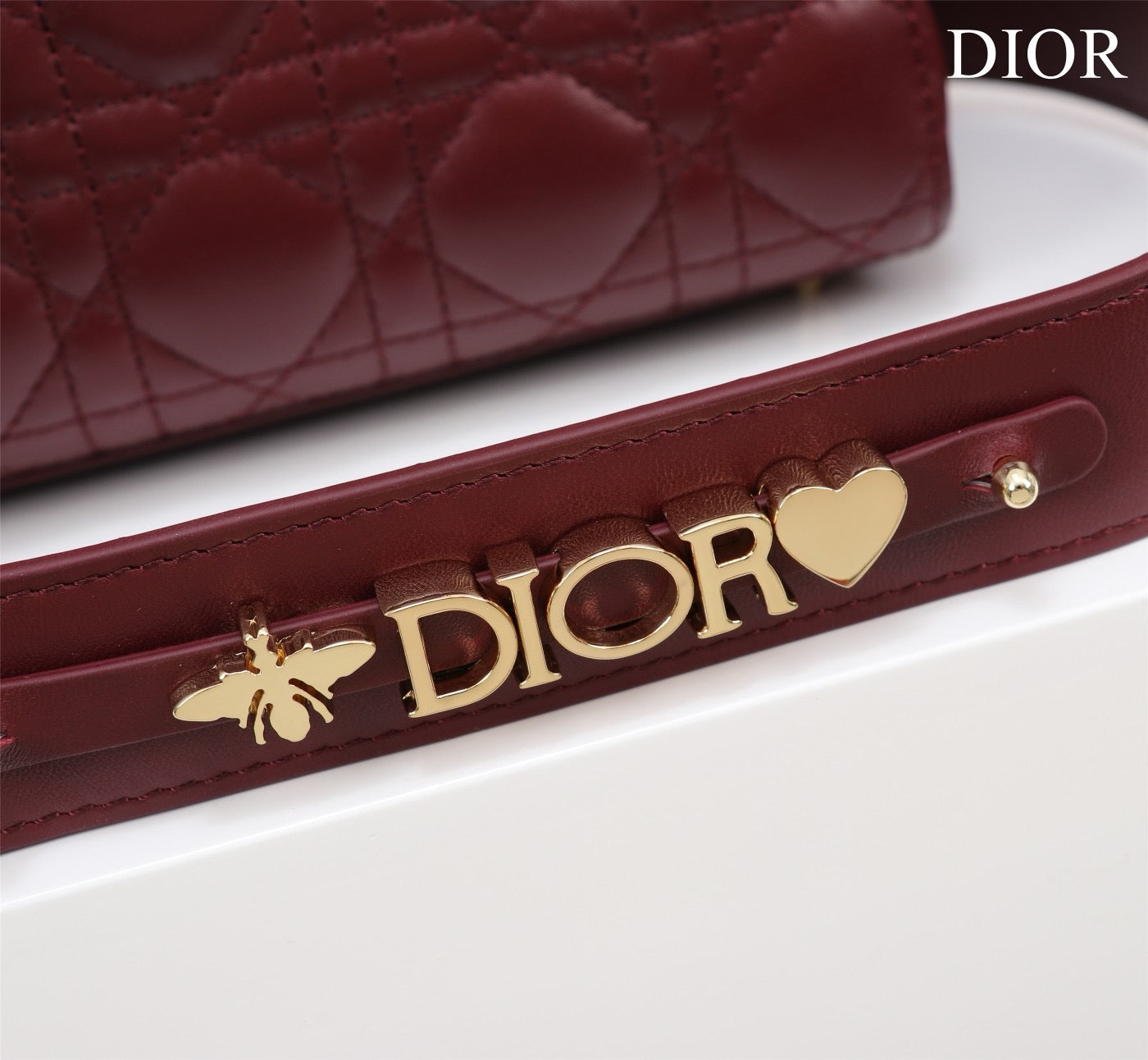 Small Lady Dior My ABCDior Bag Lamb Skin Maroon - High Grade