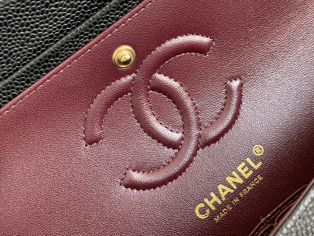 Chanel Classic Small Flap Bag Grained Caviar Calf Skin - High Grade