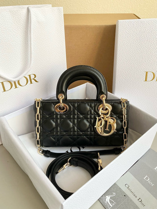 Dior Lady D-Joy Lamb Skin Small Black Platinum Grade