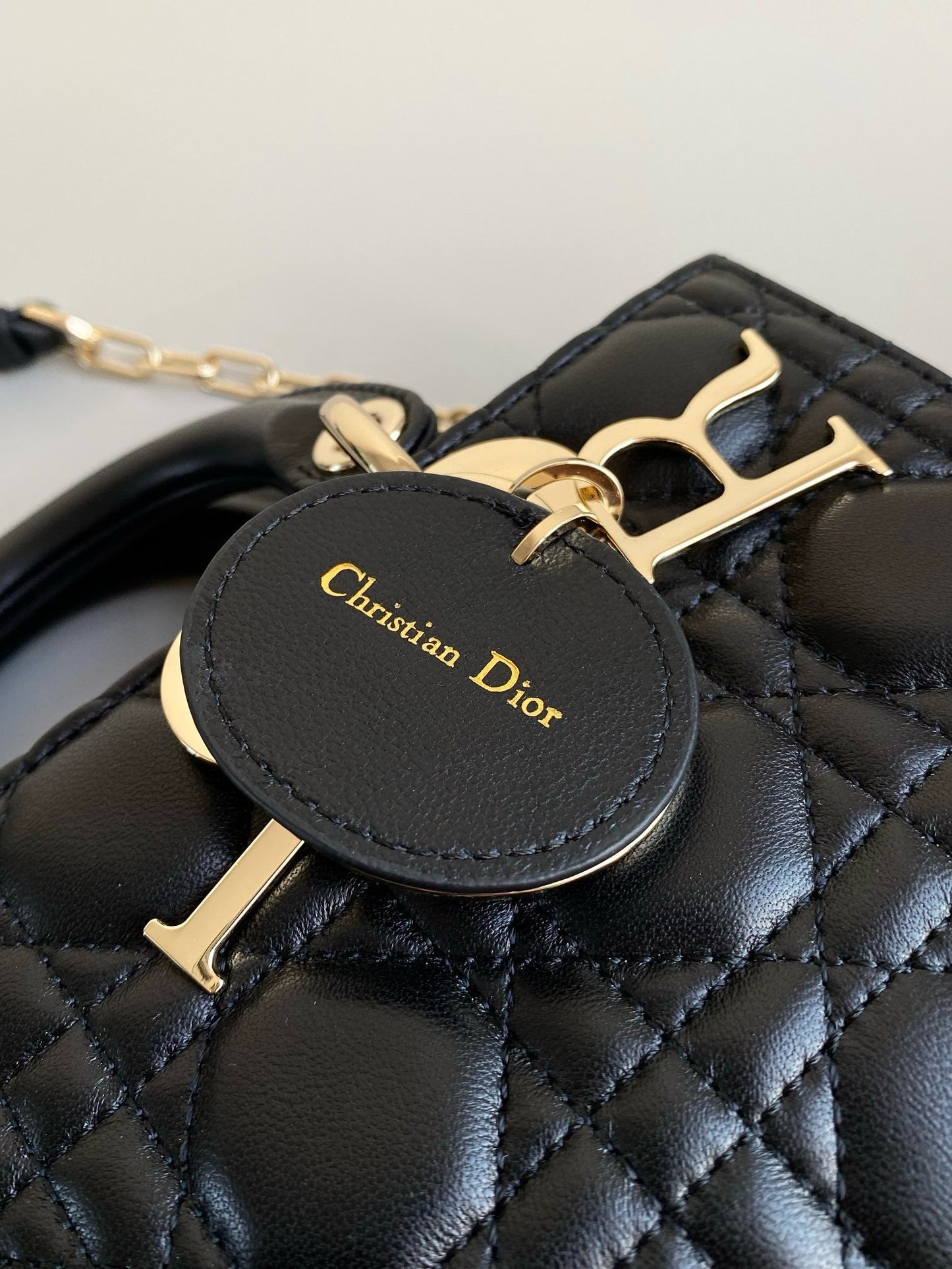 Dior Lady D-Joy Lamb Skin Small Black Platinum Grade