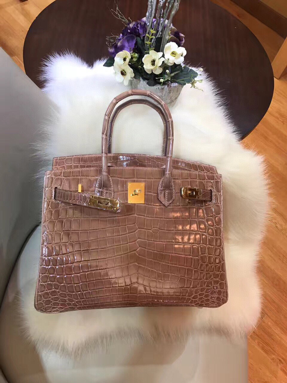 Hermes Birkin Crocodile Leather Brown