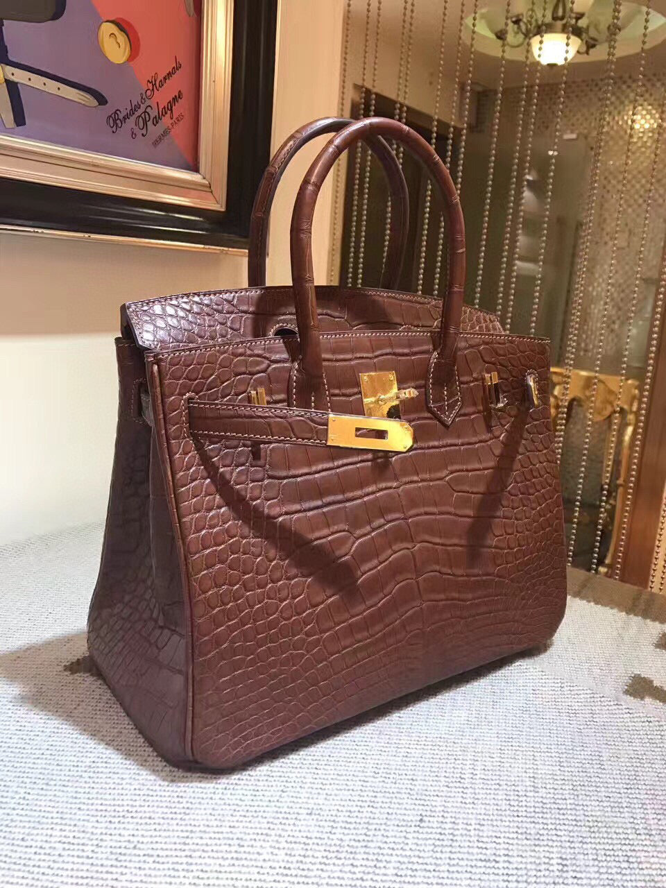 Hermes Birkin Crocodile Leather Brown