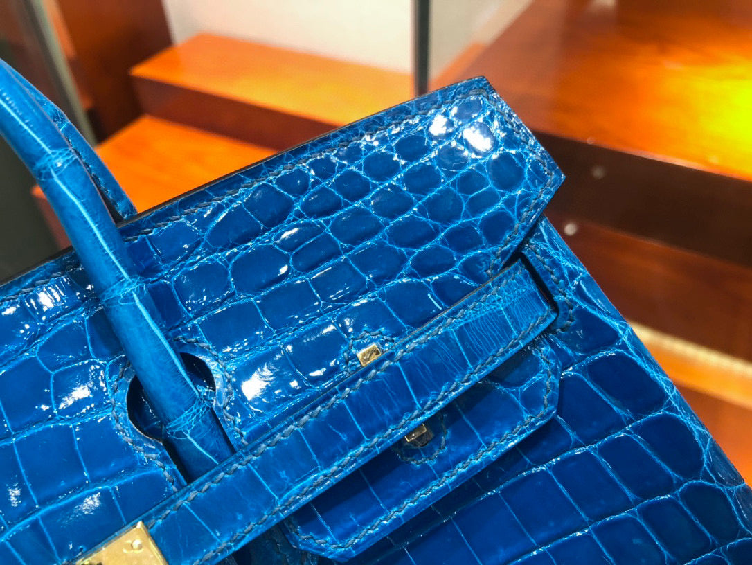 Hermes Birkin Crocodile Leather Ocean Blue