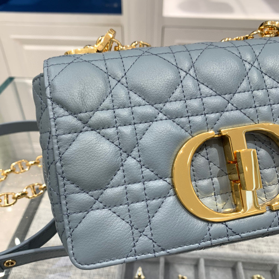 Dior Caro Bag Small High Grade- Foggy Blue