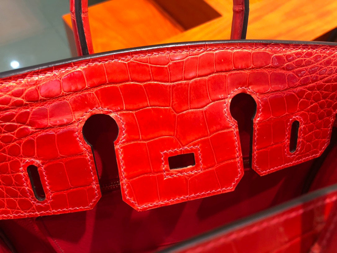 Hermes Birkin Crocodile Leather Red