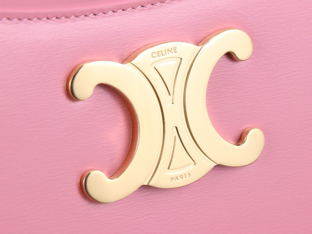 Celine Medium Tilly Bag In Shiny Calfskin Pink Platinum Grade