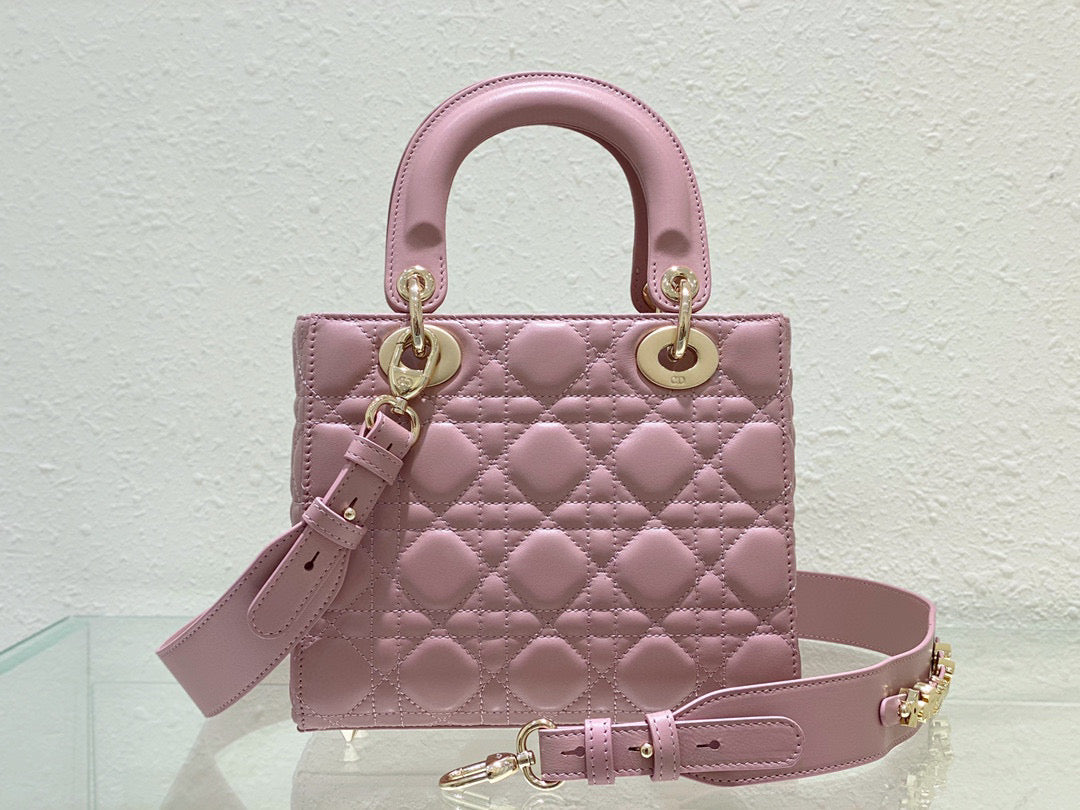 Lady Dior Small Lamb Skin Mid Grade - Pink