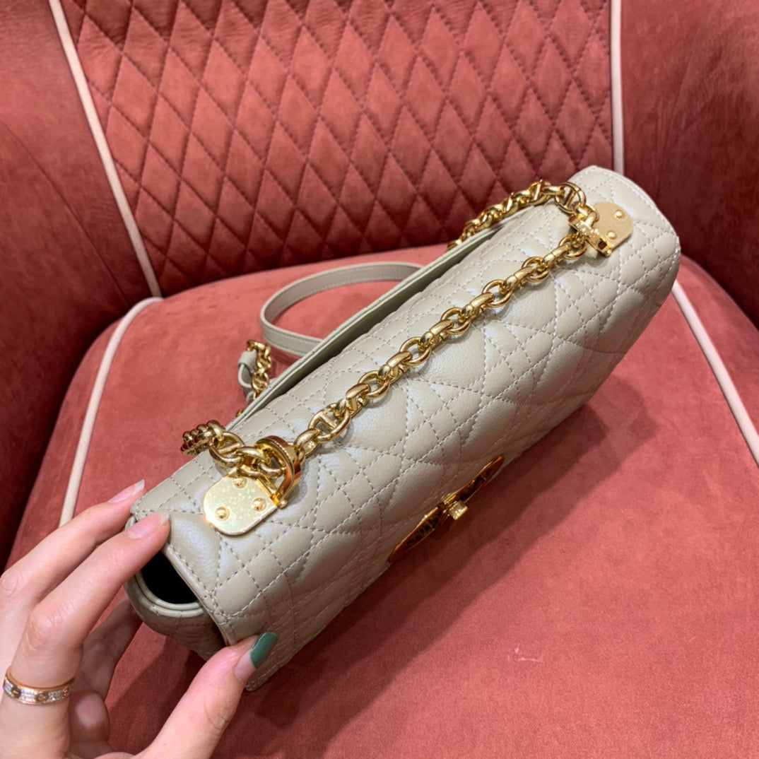 Dior Caro Bag Beige Calf Skin High Grade