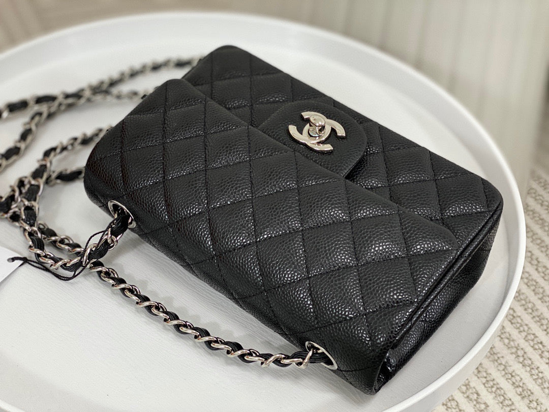 Chanel Classic Handbag Grained Calf Skin 20cm - High Grade