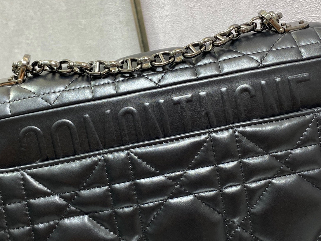 Dior Caro Bag Quilted Macrocannage Black High Grade