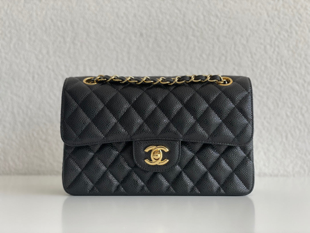 Chanel Classic Small Flap Bag Grained Caviar Calf Skin - High Grade