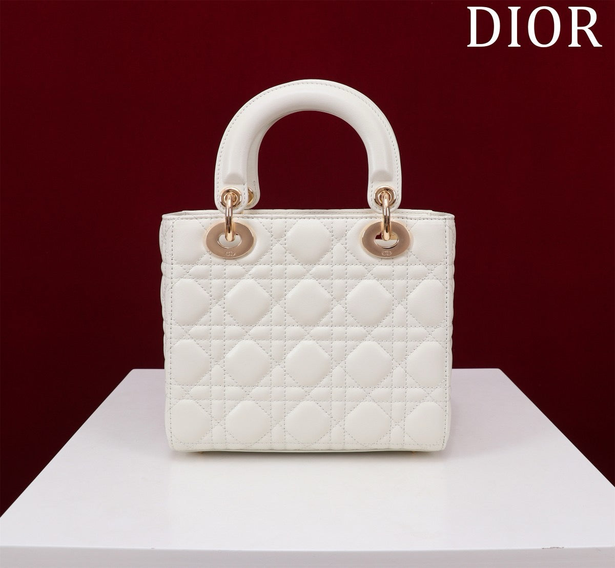 Small Lady Dior My ABCDior Bag Lamb Skin White - High Grade