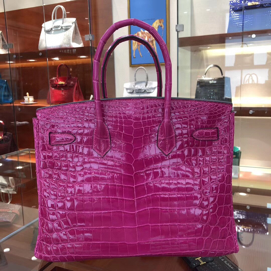 Hermes Birkin Crocodile Leather Purple