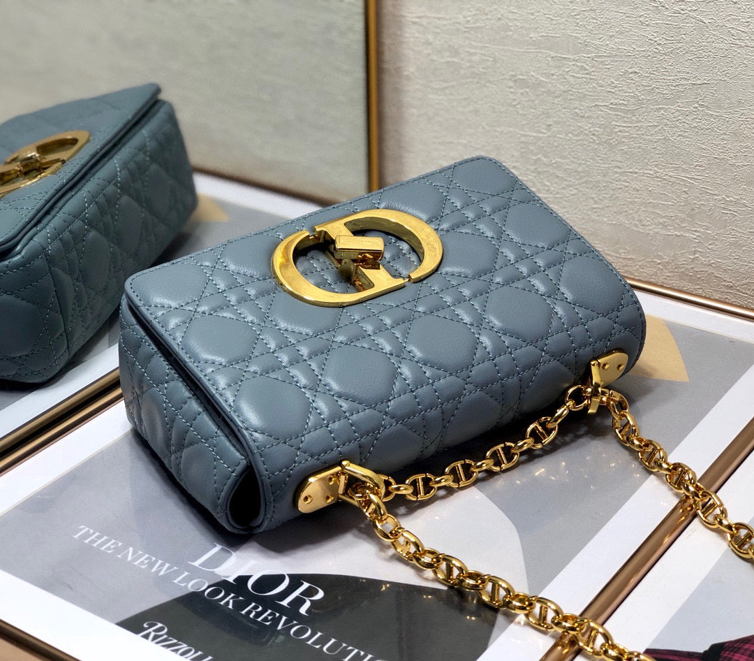 Dior Caro Bag Small High Grade- Stone Blue