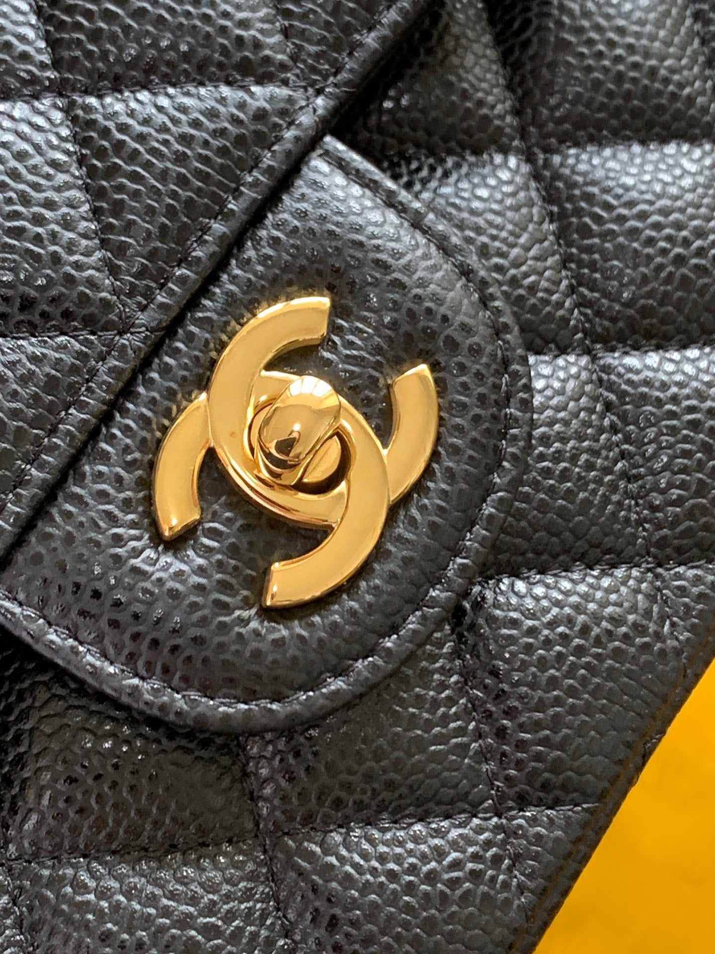 Chanel Classic Handbag Grained Calf Skin 23cm - High Grade