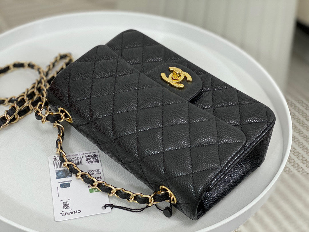 Chanel Classic Handbag Grained Calf Skin 20cm - High Grade