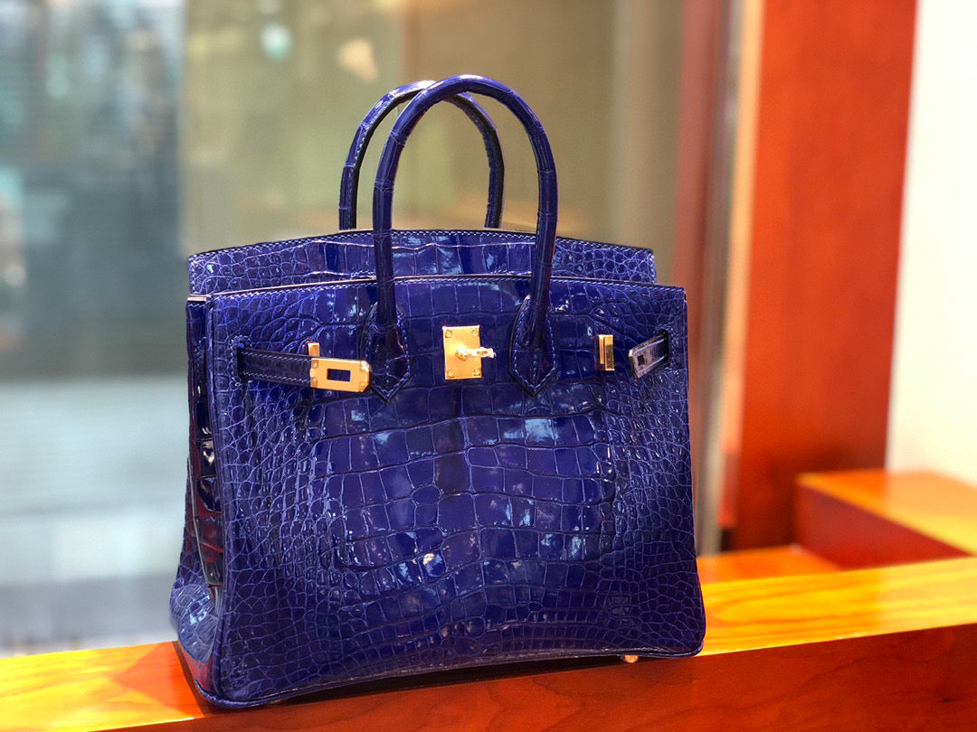 Hermes Birkin Crocodile Leather Electric Blue