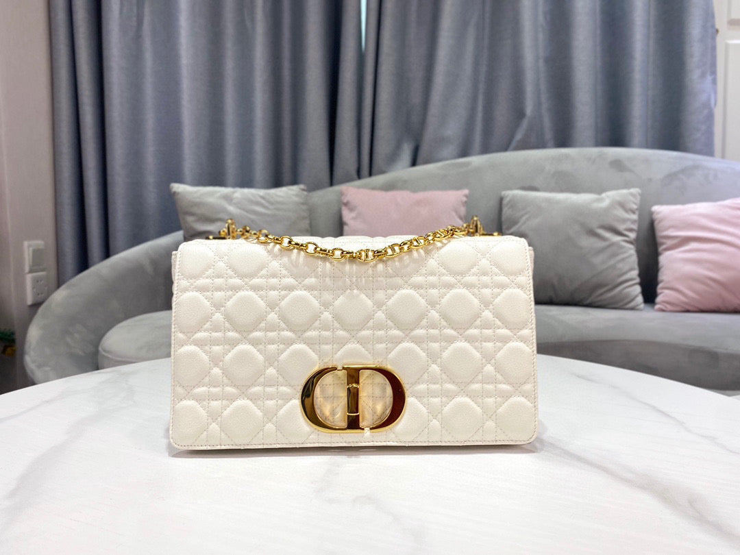 Dior Caro Bag White Ivory Calf Skin High Grade