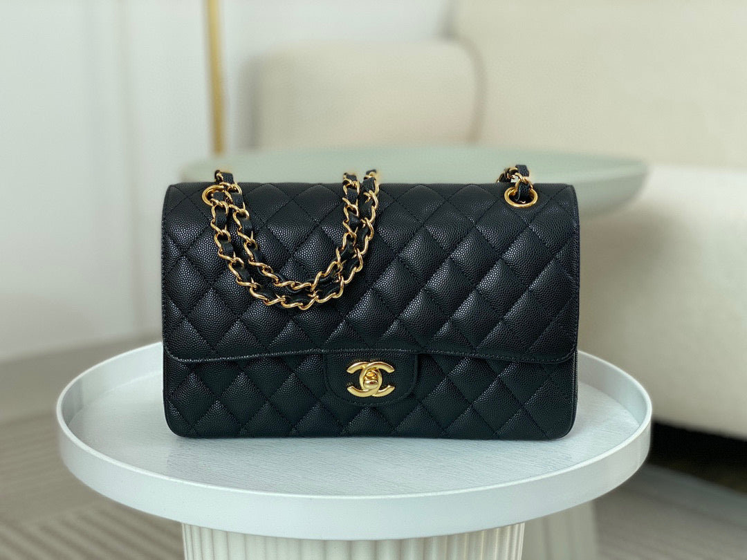 Chanel Classic Handbag Grained Calf Skin 25cm - Mid Grade