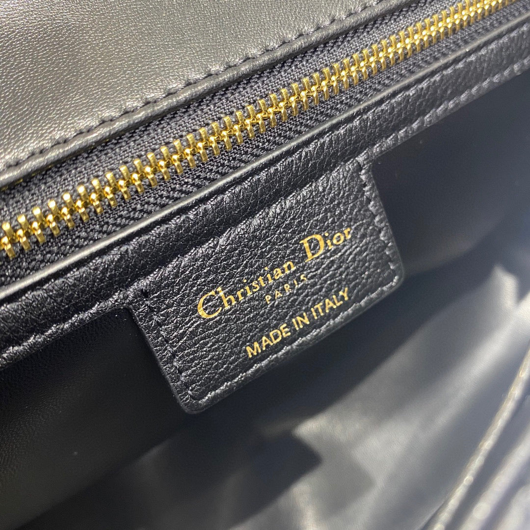 Dior Caro Bag Black Calf Skin High Grade