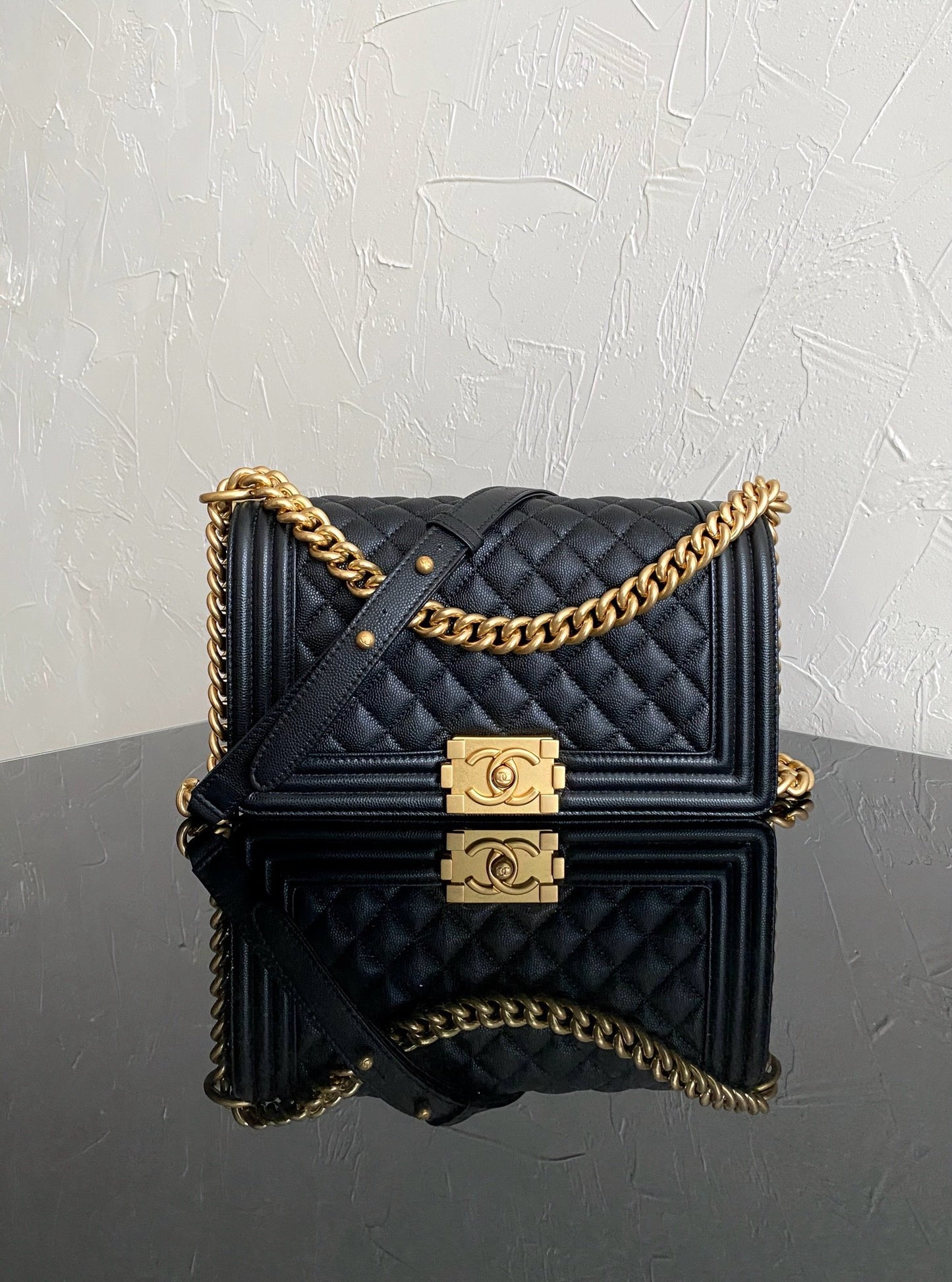 Front of boy chanel handbag Gold hardware