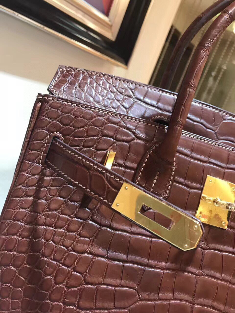 Hermes Birkin Crocodile Leather Brown