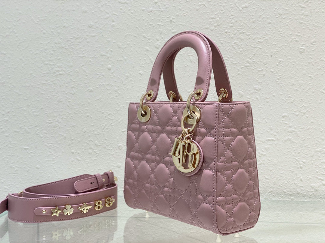 Lady Dior Small Lamb Skin Mid Grade - Pink