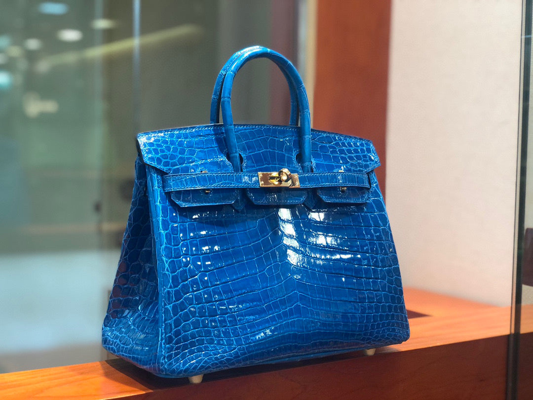 Hermes Birkin Crocodile Leather Ocean Blue