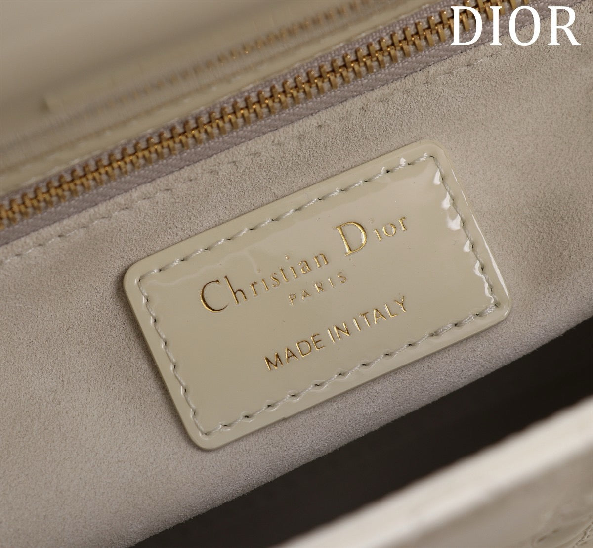 christian dior print inside lady dior bag