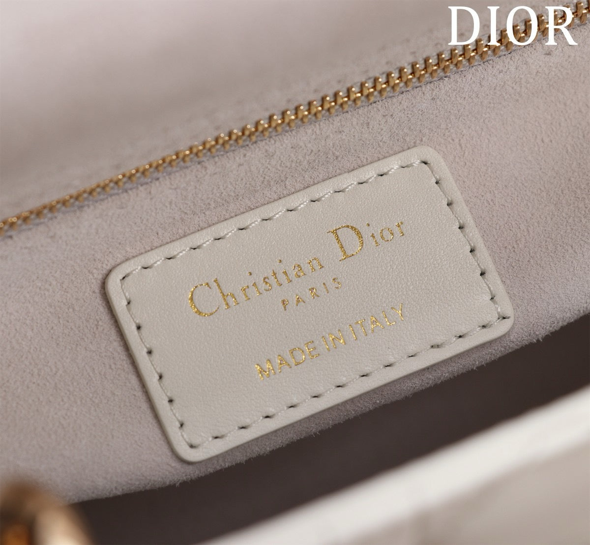 Small Lady Dior My ABCDior Bag Lamb Skin White - High Grade