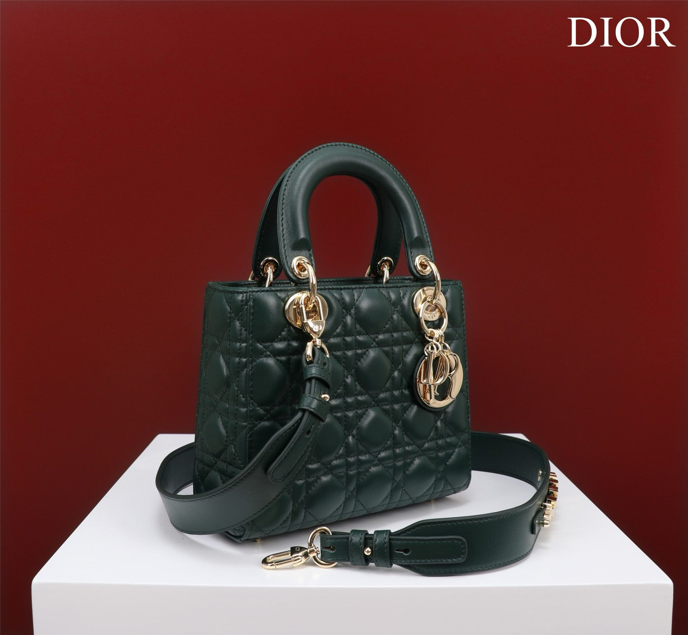 Small Lady Dior My ABCDior Bag Lamb Skin Green - High Grade