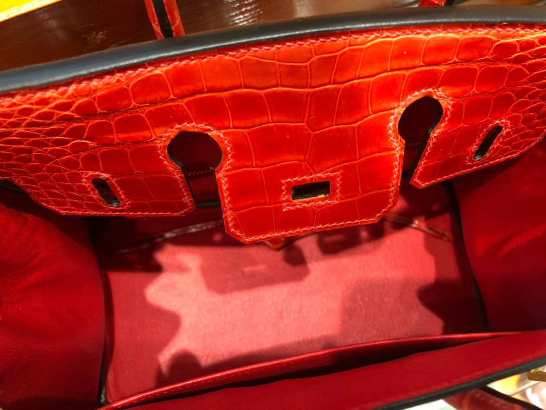 Hermes Birkin Crocodile Leather Red