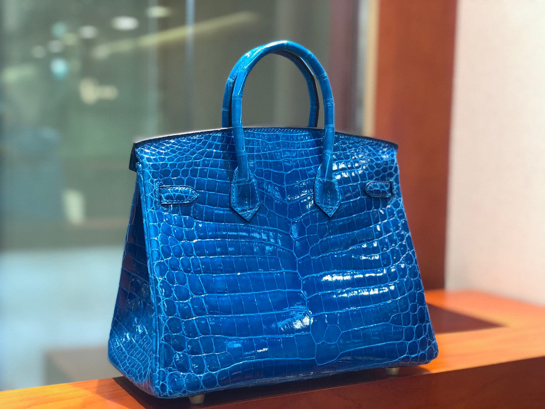 Hermes Birkin Crocodile Leather Ocean Blue