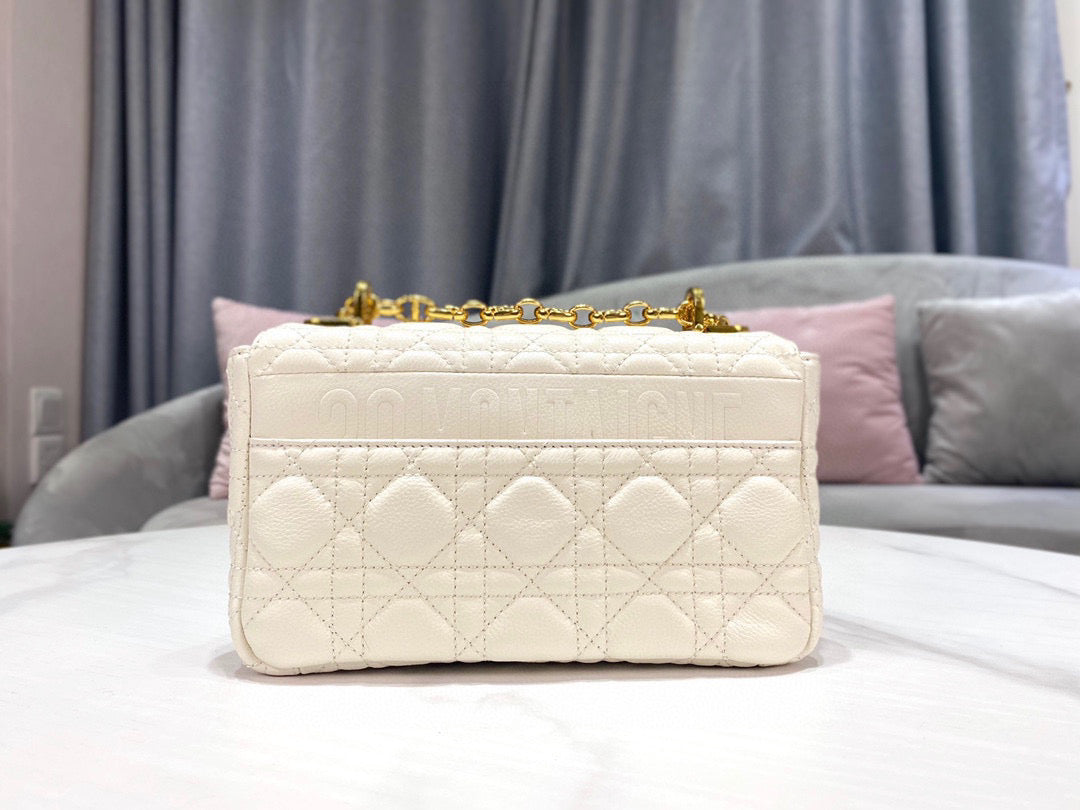 Dior Caro Bag White Ivory Calf Skin High Grade