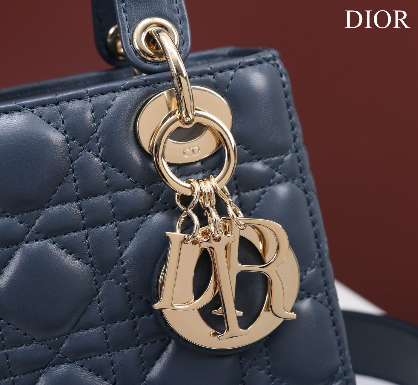 Small Lady Dior My ABCDior Bag Lamb Skin Blue - High Grade